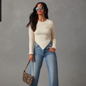 Vici Marcia Cropped Sweater - Cream - Small